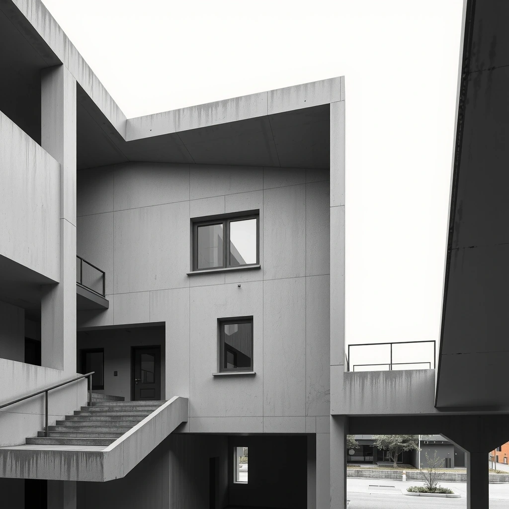 Betontextur architektonischer Strukturen in Stahlgrau